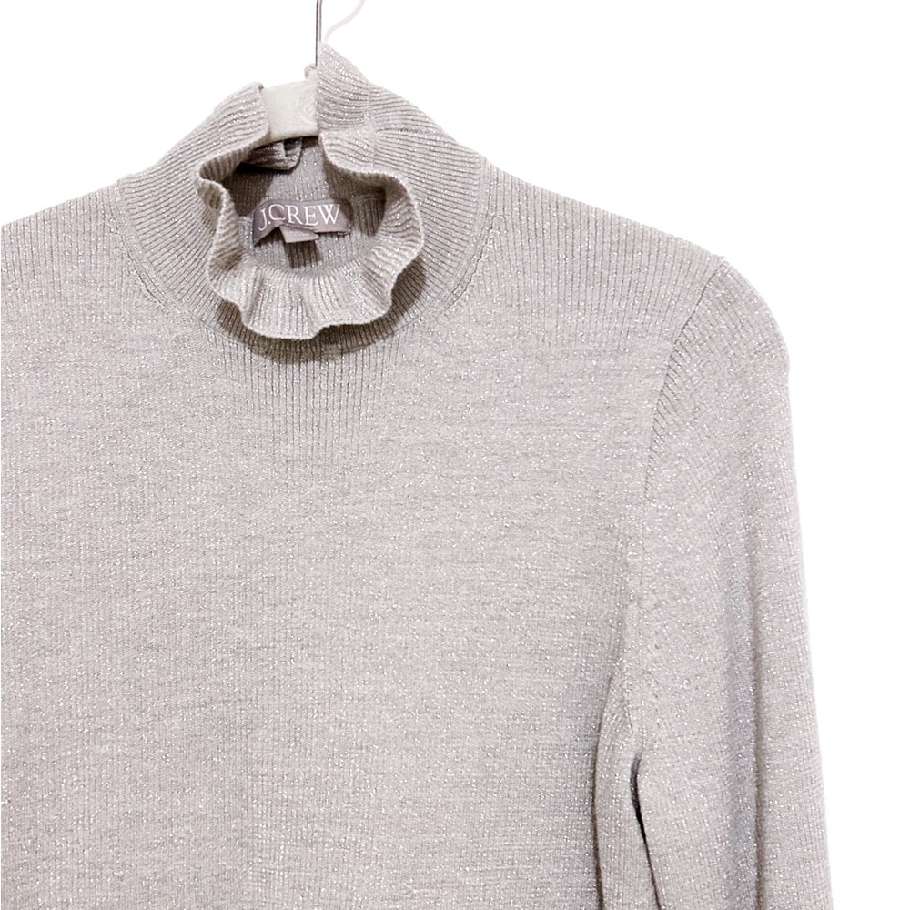 J. Crew Metallic Ruffle Neck Sweater - Picture 4 of 7
